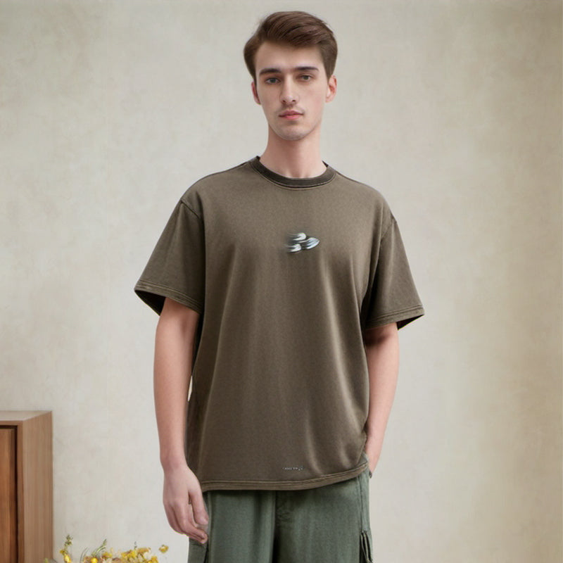 Men T Shirts Amekaji Short Sleeve T-shirt Men and Women Loose
