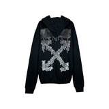 Off OW White Hoodie Black dissolving water droplets