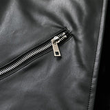 Unisex Down Jacket Men's Autumn/Winter Leather Splicing Motorcycle Jacket