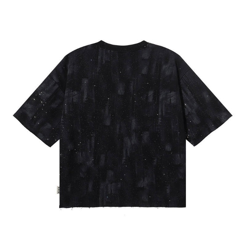 Bkys hot diamond washed pure cotton t-shirt g direct injection hip hop printing