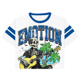 Mixed Emotion T-Shirt Skull Print Hip Hop Short Sleeve T-Shirt