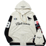 Hip-hop hoodie american high street distressed embroidered pegasus zipper hoodie sweatshirt terry looseoutwear trendy