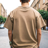 Men T Shirts Vintage Pocket Men and Women Loose