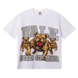 Short-sleeve t-shirt, men's, garment-washed print, 100% cotton, streetwear