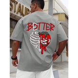 Manfinity Men's Drop Shoulder T-Shirt With Letter