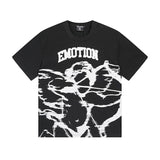 Mixed emotion men's t-shirt - short sleeve, rhinestone print, 100% cotton