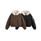 Unisex down jacket winterretro fur collar