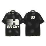 Men's t-shirt, hip-hop print, 100% cotton, printed, washed