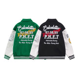 Varsity Jacket Vintage Towel Embroidery Baseball Uniform Loose