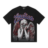 Mixed emotion cross-border t-shirt rhinestone printing g pure cotton printing