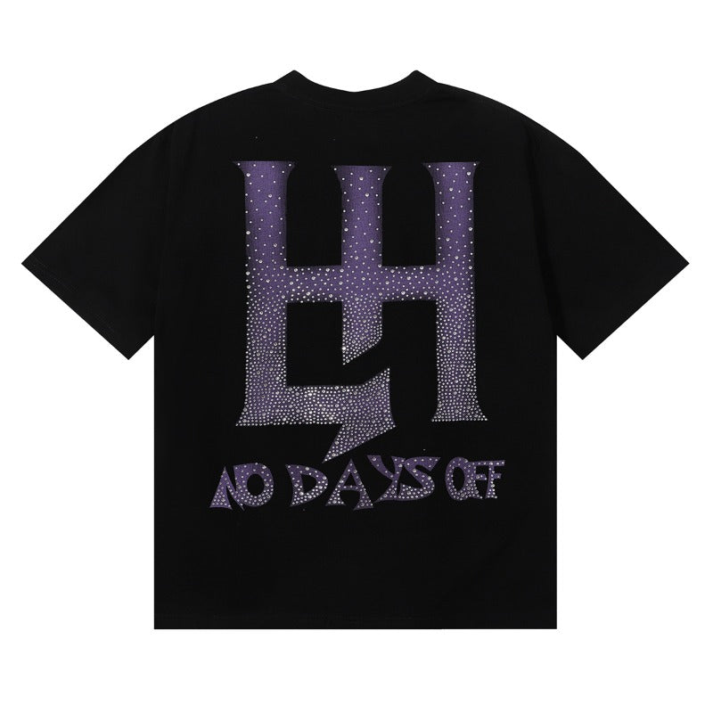 Life hustlers american hot diamond direct injection printing pure cotton t-shirt g