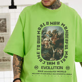 Men T Shirt Printed Short-Sleeved T-shirt Men and Women Loose