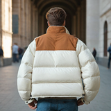 Men Jacket Retro Patchwork Simple Loose