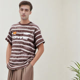 Men T Shirts Vintage Stripe Short Sleeve T-shirt