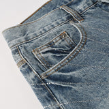 Purple Brand Denim Shorts Rhinestones