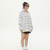 Unisex Sweatshirt Autumn College Style Striped Sweater