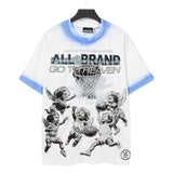 Men's t-shirt, hip-hop print, 100% cotton, printed, washed