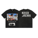 Mixed emotion men's t-shirt - short sleeve, rhinestone print, 100% cotton