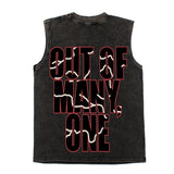 Hip hop tank top american retro skull racer street distressed hip hop loose vest sweatshirt trendy