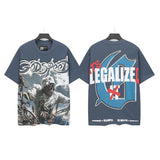 Men's youth t-shirt with rhinestone print, 100% cotton, american retro style