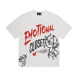 Mixed emotion men's t-shirt - short sleeve, rhinestone print, 100% cotton