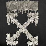 Off OW White Hoodie Black dissolving water droplets