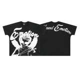 Mixed emotion men's t-shirt - short sleeve, rhinestone print, 100% cotton