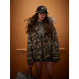 Unisex Down Jacket Men's Winter Camouflage Fur Collar Padded Jacket