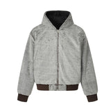 Unisex Down Jacket Winter Double Sided Fleece Hooded Jacket Men