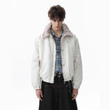 Unisex Down Jacket Winter Vintage Fleece Collar