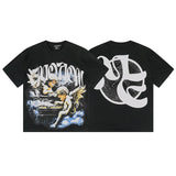 Mixed emotion men's t-shirt - short sleeve, hotfix rhinestone print, 100% cotton