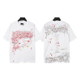 Men's t-shirt short sleeve hot diamond printing g pure cotton hip hop street printing