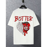 Manfinity Men's Drop Shoulder T-Shirt With Letter