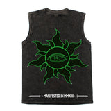 Hip hop tank top american high street drowning liberty print retro hip hop rock vest vest trendy sweatshirt