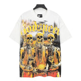 Men's youth t-shirt with rhinestone print, 100% cotton, american retro style