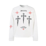 Unisex long-sleeved shirt autum dark cross