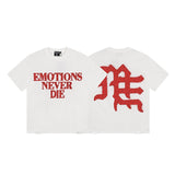 Mixed emotion men's t-shirt - short sleeve, rhinestone print, 100% cotton