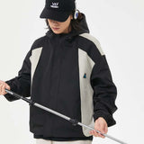 Unisex Sweatshirt Fall Contrast Color Shell Jacket