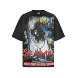 Men's t-shirt with rhinestone print, 100% cotton print