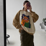 Women Sweatshirt Loose Spring and Autumn Women's Printed round Neck Long Sleeve