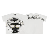 Mixed emotion men's t-shirt - short sleeve, rhinestone print, 100% cotton