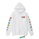 Off OW White Hoodie Colorful graffiti