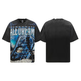 Vale forever t-shirt men's washed g pure cotton retro print