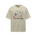 American street retro duaa direct injection printing pure cotton t-shirt g