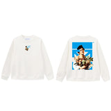 Off OW White Sweatshirt Boy holding flowers