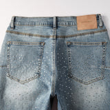 Purple Brand Denim Shorts Cross rhinestone