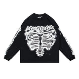Men's long-sleeve t-shirt - washed cotton print - streetwear