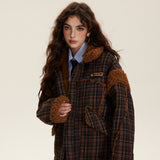 Unisex Jacket Teddy Hair Patchwork Cotton-Padded Jacket