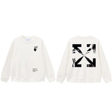 Off OW White Sweatshirt Oil painting of a girl playing the piano