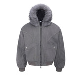 Unisex Down Jacket Men's Winter Fur Collar Padded Jacket